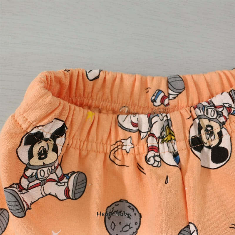 Heart Baby - Korean Children Fashion - #designkidswear - Space Mickey Top Bottom Set - 6