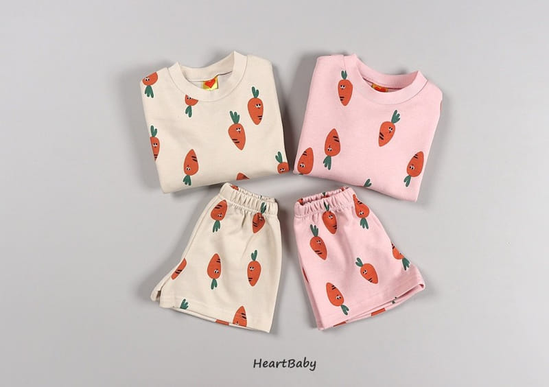 Heart Baby - Korean Children Fashion - #designkidswear - Carrot Shorts Top Bottom Set - 5