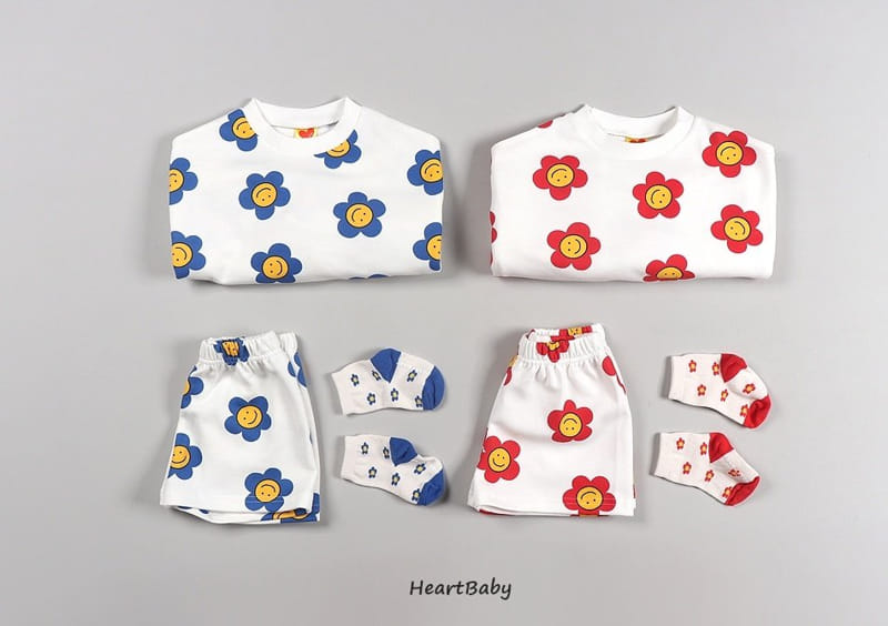 Heart Baby - Korean Children Fashion - #childrensboutique - Dasiy Shorts Top Bottom Set - 4