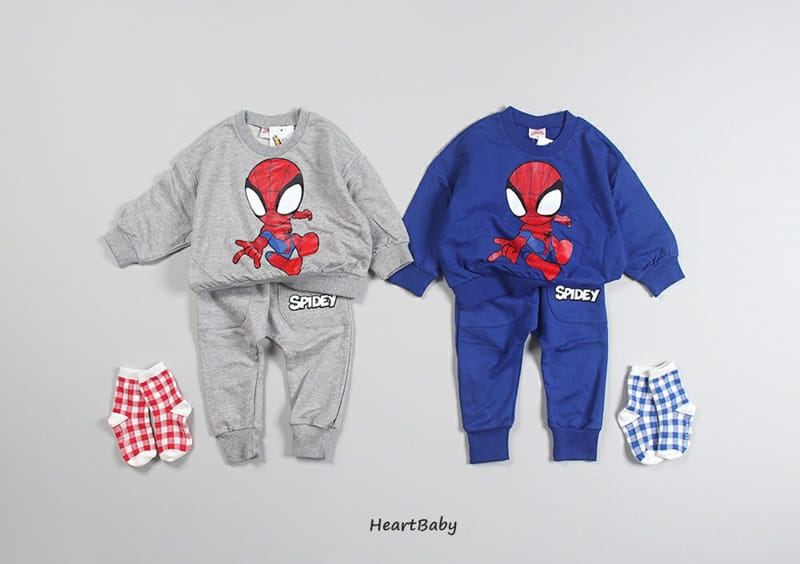 Heart Baby - Korean Children Fashion - #discoveringself - Spider Man Top Bottom Set - 8