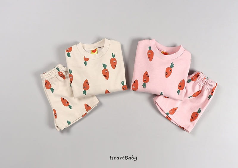 Heart Baby - Korean Children Fashion - #discoveringself - Carrot Shorts Top Bottom Set - 6