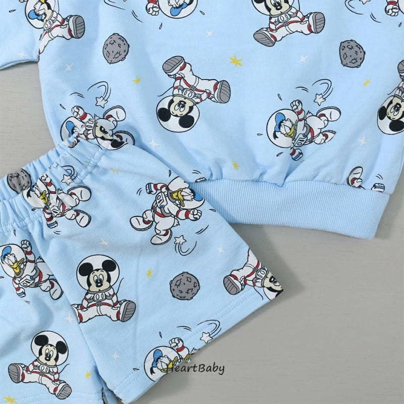 Heart Baby - Korean Children Fashion - #kidsshorts - Space Mickey Top Bottom Set - 9