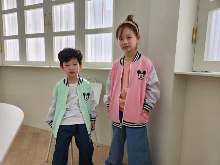 Heart Baby - Korean Children Fashion - #kidsshorts - Mickey Base Ball Jumper - 2