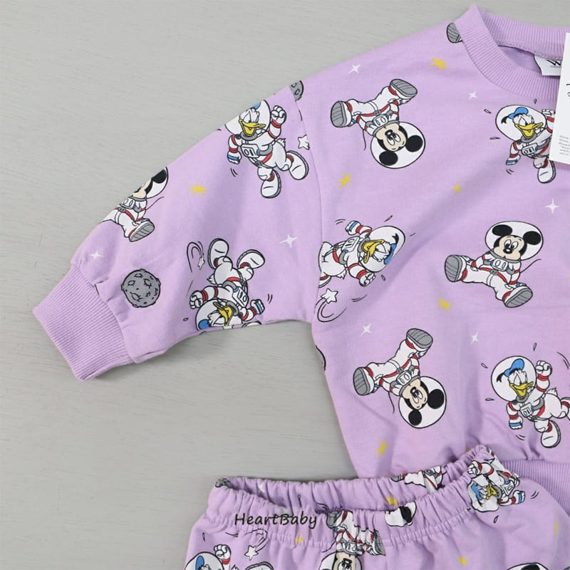 Heart Baby - Korean Children Fashion - #kidsstore - Space Mickey Top Bottom Set - 10