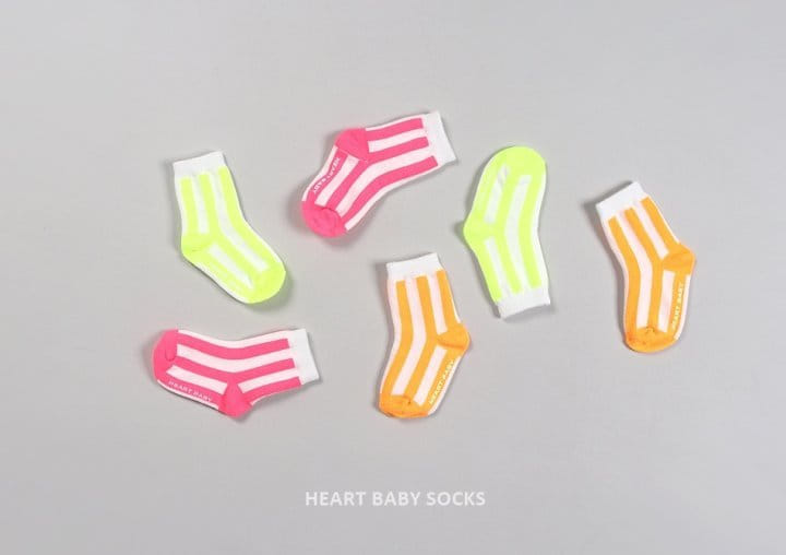 Heart Baby - Korean Children Fashion - #kidsstore - Neon Stripes Socks - 2