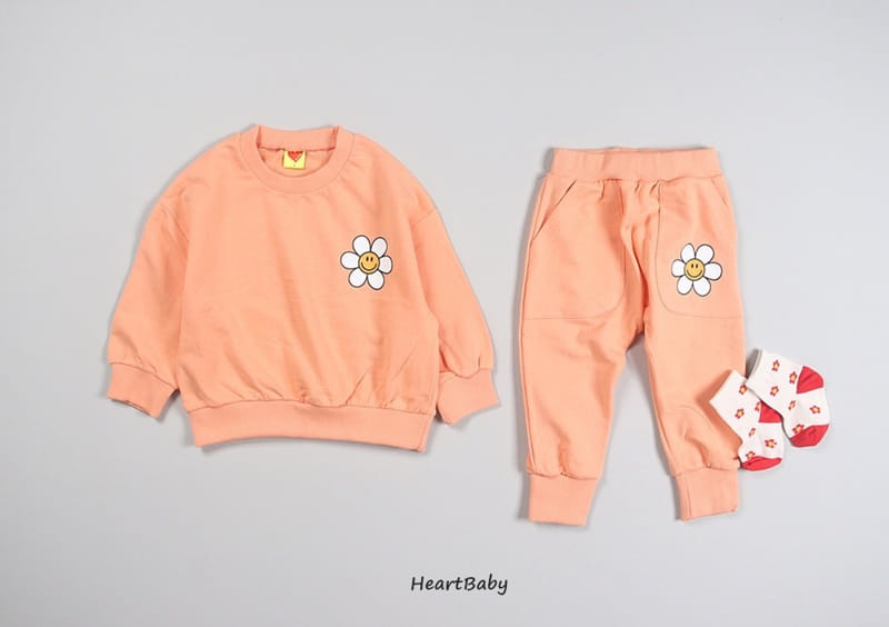 Heart Baby - Korean Children Fashion - #kidsstore - Sun Flower Top Bottom Set - 6