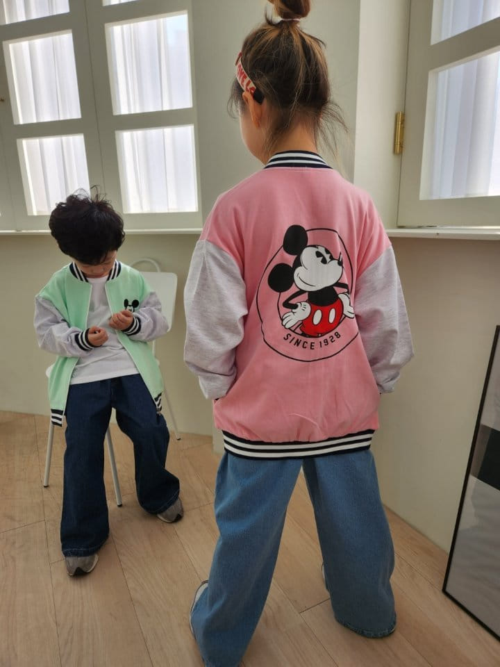 Heart Baby - Korean Children Fashion - #kidsstore - Mickey Base Ball Jumper - 4