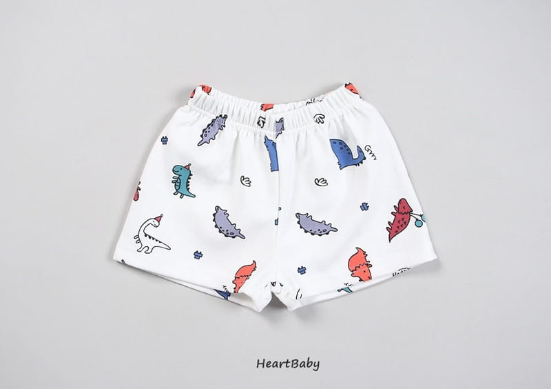 Heart Baby - Korean Children Fashion - #kidzfashiontrend - Dino Shorts Top Bottom Set - 11