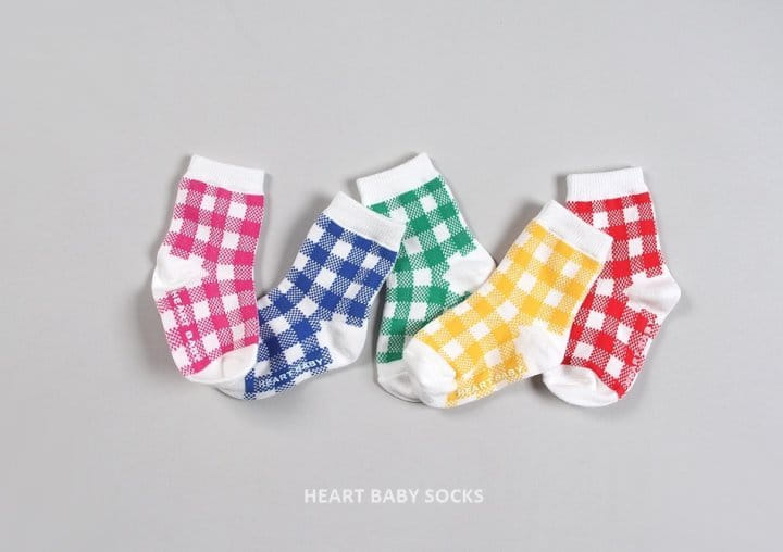 Heart Baby - Korean Children Fashion - #minifashionista - Cute Check Socks - 6