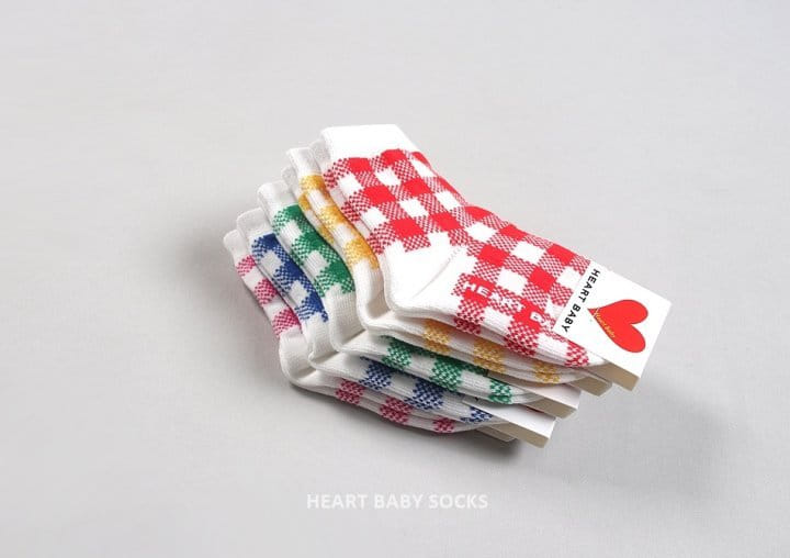 Heart Baby - Korean Children Fashion - #prettylittlegirls - Cute Check Socks - 7
