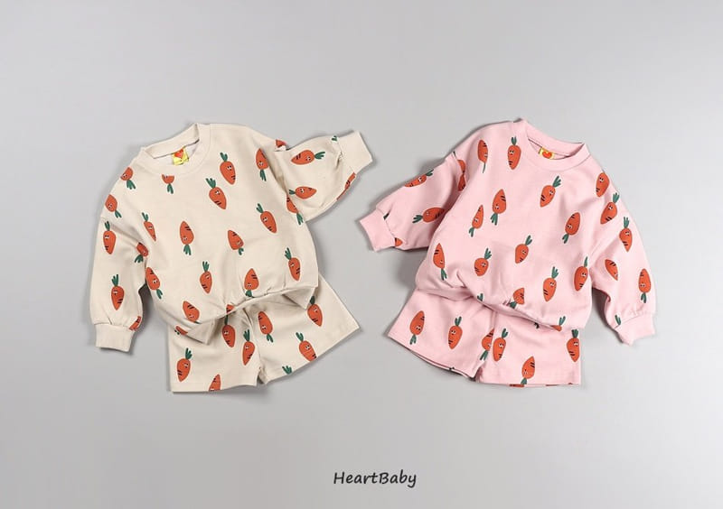Heart Baby - Korean Children Fashion - #toddlerclothing - Carrot Shorts Top Bottom Set