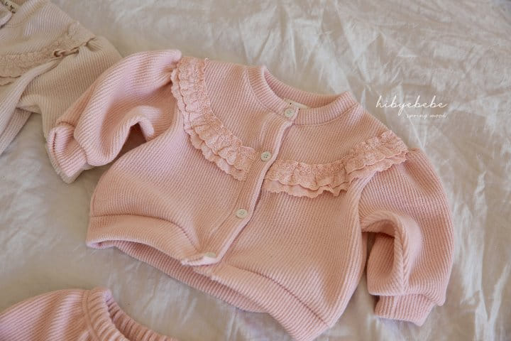 Hi Byebebe - Korean Baby Fashion - #babyboutique - Lace Frill Knit Top Bottom Set - 4