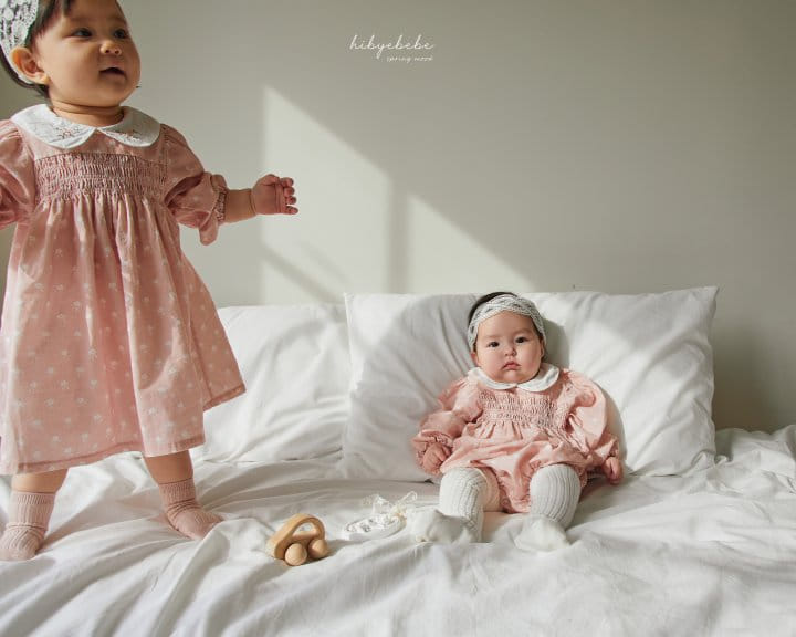 Hi Byebebe - Korean Baby Fashion - #babyclothing - Rose Collar Smocking One-piece - 9
