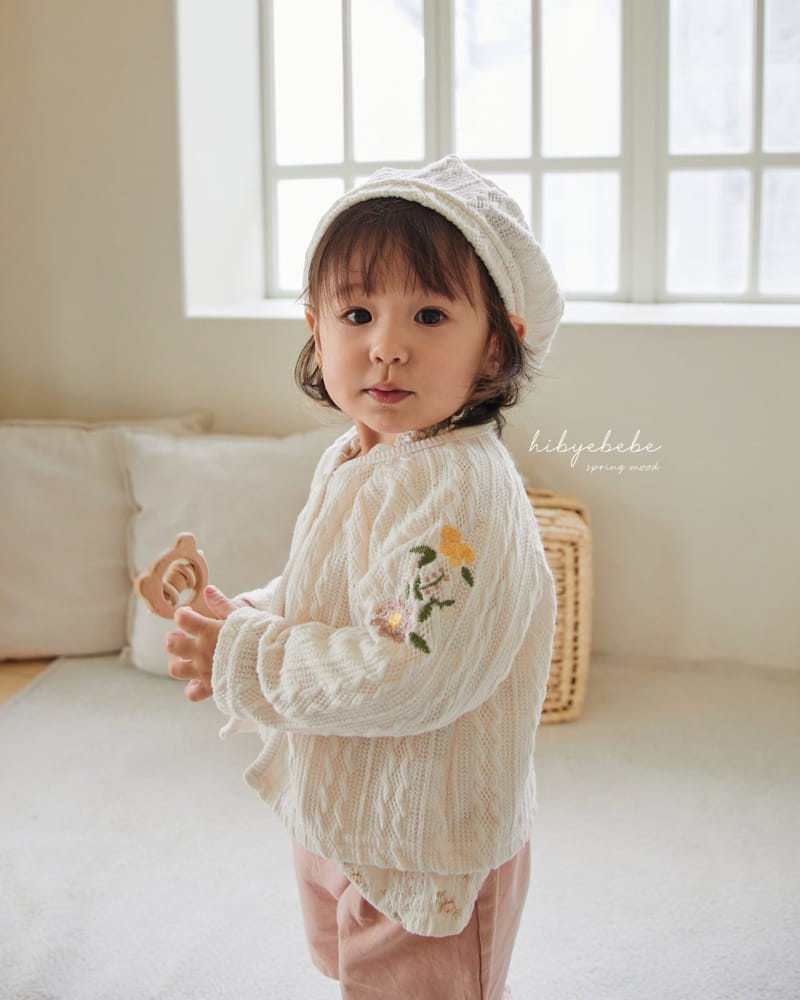 Hi Byebebe - Korean Baby Fashion - #babyoninstagram - Knit Flower Embrodiery Cardigan - 2