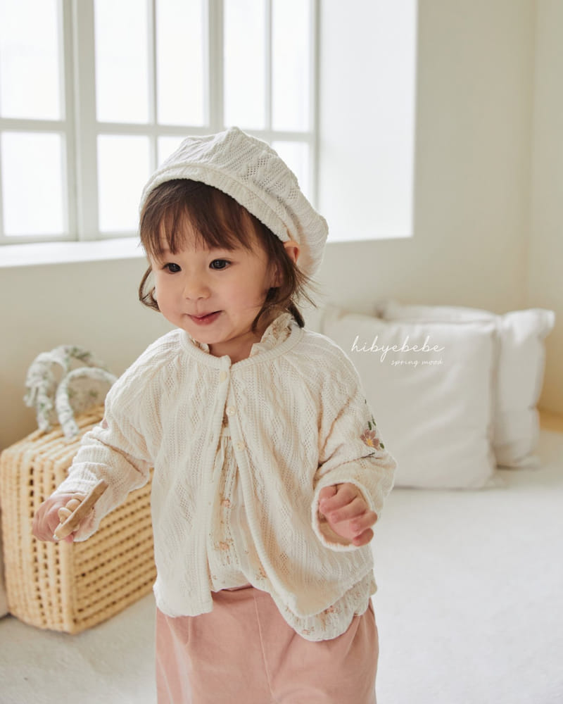 Hi Byebebe - Korean Baby Fashion - #babyootd - Knit Flower Embrodiery Cardigan - 3