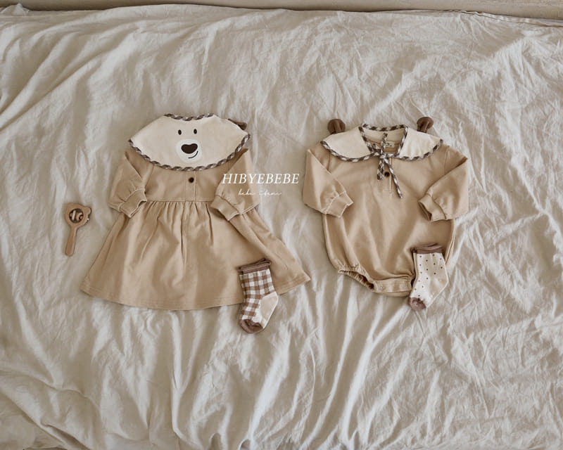Hi Byebebe - Korean Baby Fashion - #onlinebabyshop - Circle Bear Bib Bodysuit - 11