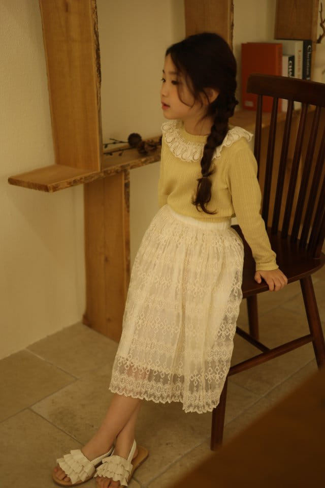 Isis - Korean Children Fashion - #kidzfashiontrend - Punching Lace Tee
