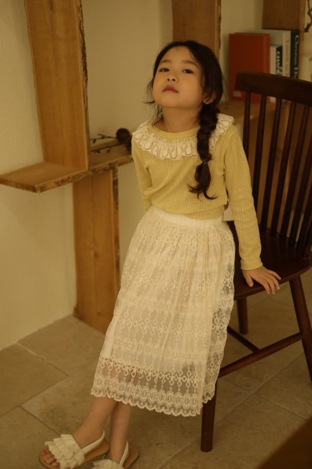 Isis - Korean Children Fashion - #littlefashionista - Punching Lace Tee - 4