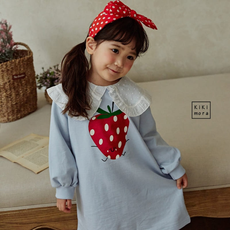 Kikimora - Korean Children Fashion - #childofig - Strawberry Collar One-piece - 3