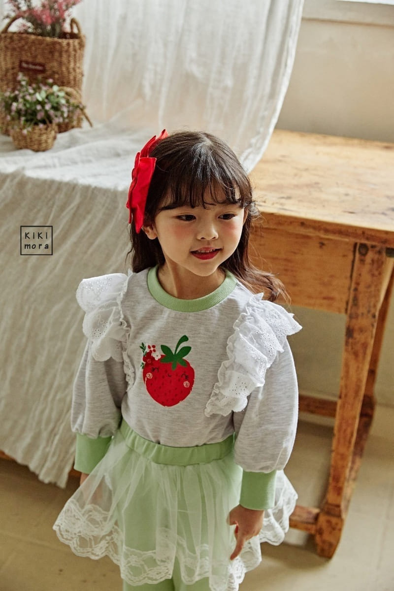 Kikimora - Korean Children Fashion - #childrensboutique - Lace Strawberry Tee - 2