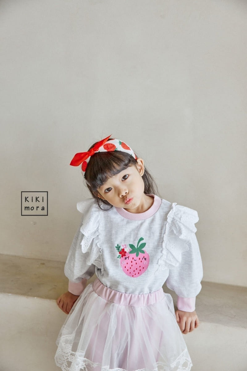 Kikimora - Korean Children Fashion - #designkidswear - Lace Strawberry Tee - 3
