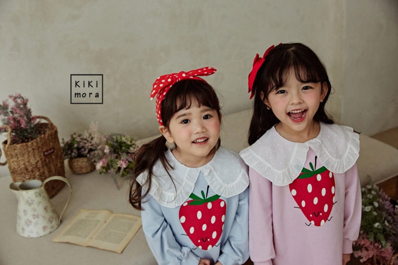 Kikimora - Korean Children Fashion - #discoveringself - Strawberry Collar One-piece - 6