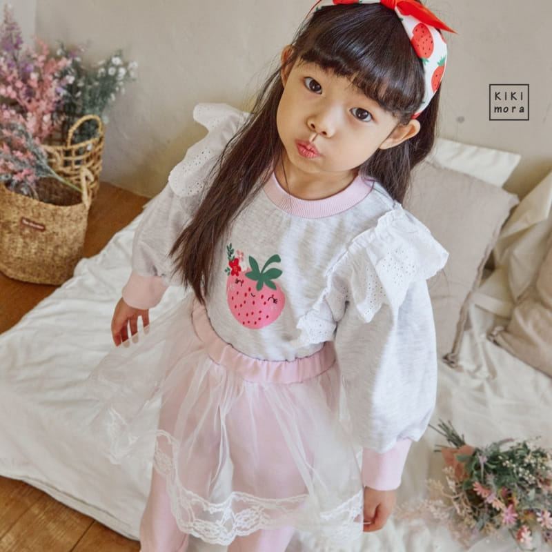 Kikimora - Korean Children Fashion - #designkidswear - Lace Strawberry Tee - 4