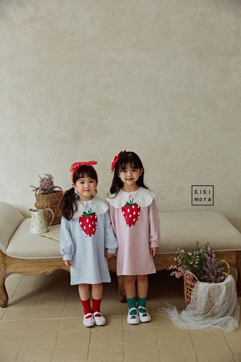 Kikimora - Korean Children Fashion - #fashionkids - Strawberry Collar One-piece - 7