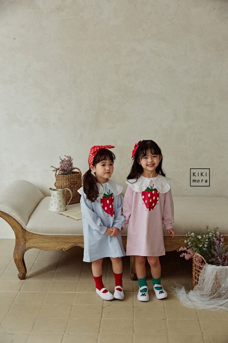 Kikimora - Korean Children Fashion - #kidsshorts - Strawberry Collar One-piece - 8