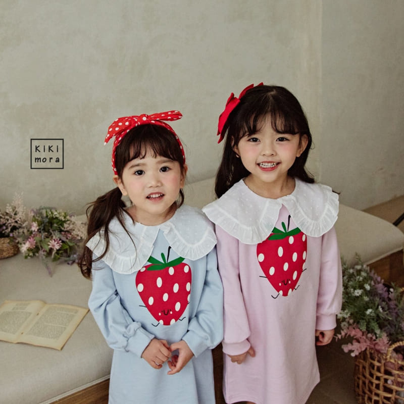 Kikimora - Korean Children Fashion - #kidsstore - Strawberry Collar One-piece - 9