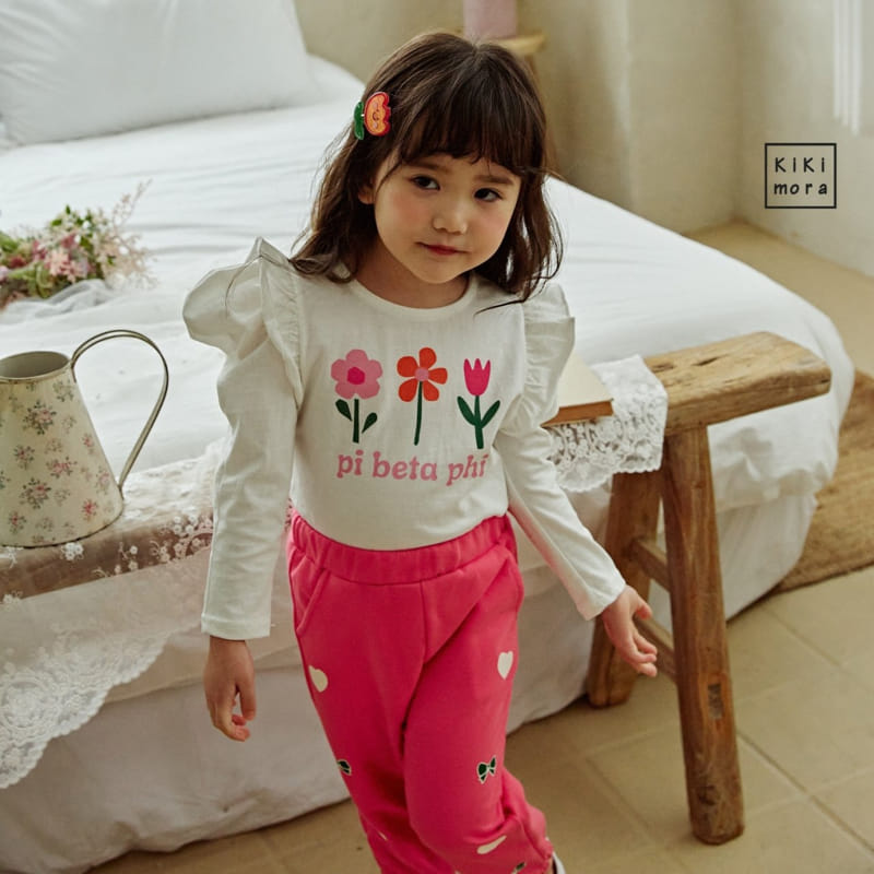 Kikimora - Korean Children Fashion - #kidzfashiontrend - Heart Ribbon Pants - 3