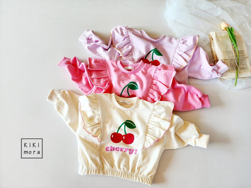 Kikimora - Korean Children Fashion - #prettylittlegirls - Fril Cherry Tee - 6