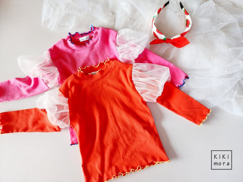 Kikimora - Korean Children Fashion - #stylishchildhood - Sleeve Mesh Tee - 3