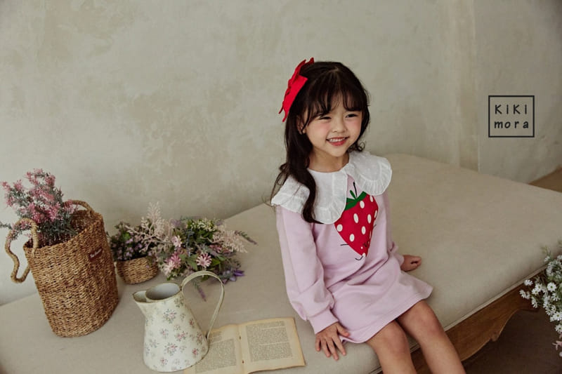Kikimora - Korean Children Fashion - #stylishchildhood - Strawberry Collar One-piece - 2