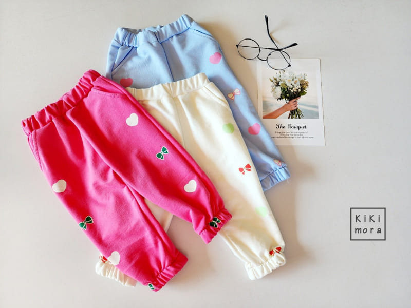 Kikimora - Korean Children Fashion - #todddlerfashion - Heart Ribbon Pants - 9