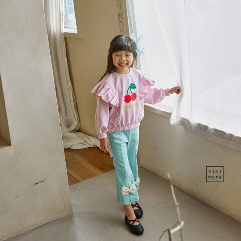 Kikimora - Korean Children Fashion - #toddlerclothing - Fril Cherry Tee - 8