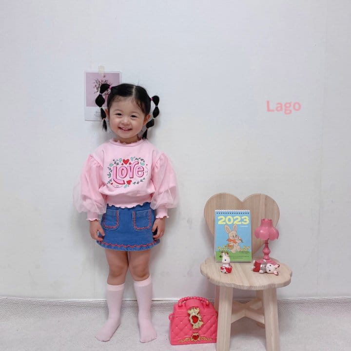Lago - Korean Children Fashion - #childofig - Love Mesh Sweatshirt - 12