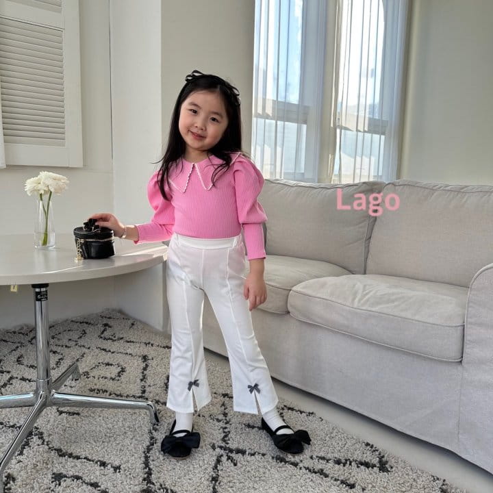 Lago - Korean Children Fashion - #childrensboutique - Check Ribbon Pants - 10