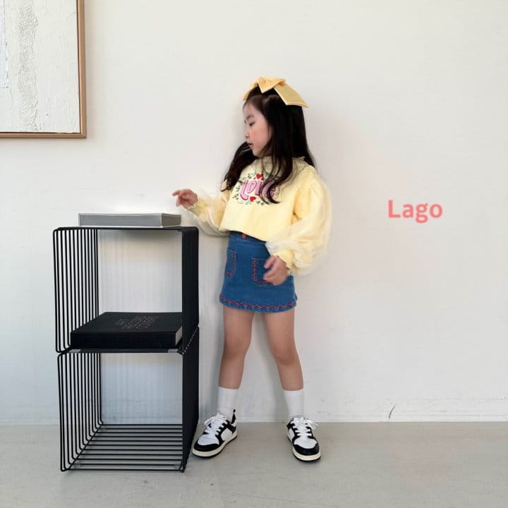 Lago - Korean Children Fashion - #discoveringself - Love Mesh Sweatshirt