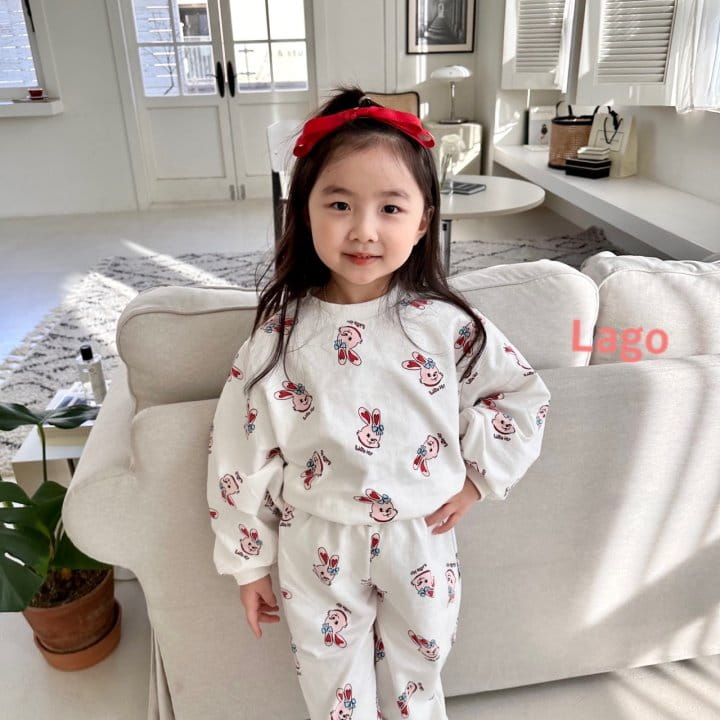 Lago - Korean Children Fashion - #fashionkids - Rabbit Top Bottom Set - 5