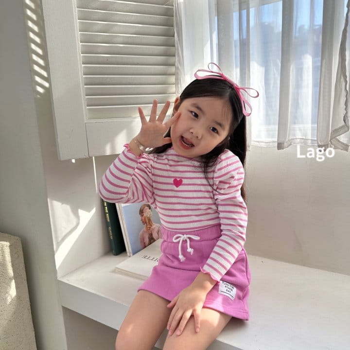Lago - Korean Children Fashion - #discoveringself - Heart Stripes Tee - 4
