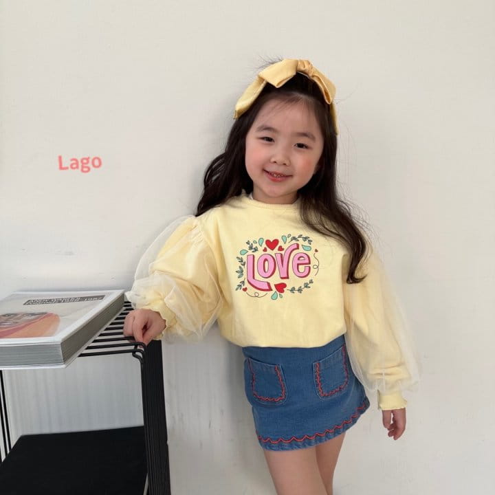 Lago - Korean Children Fashion - #kidsshorts - Love Mesh Sweatshirt - 3