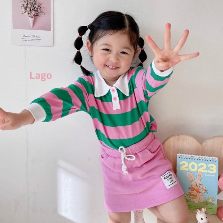 Lago - Korean Children Fashion - #kidsshorts - Pay Collar Tee - 6
