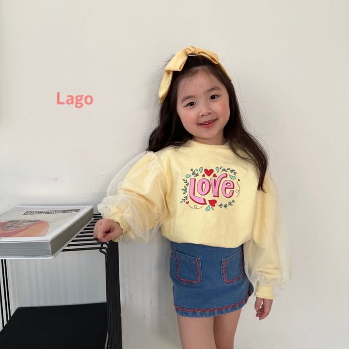 Lago - Korean Children Fashion - #kidsshorts - Love Mesh Sweatshirt - 4