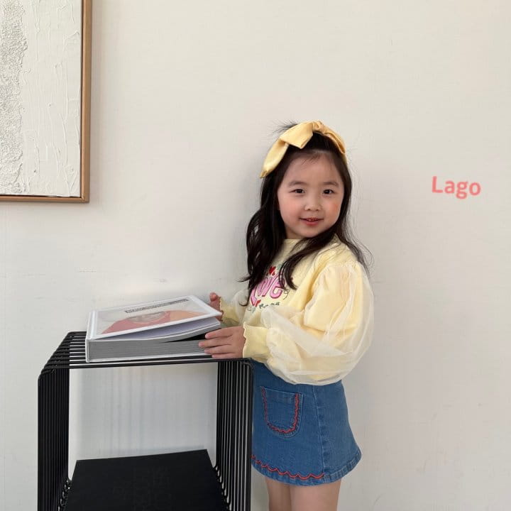 Lago - Korean Children Fashion - #kidzfashiontrend - Love Mesh Sweatshirt - 5