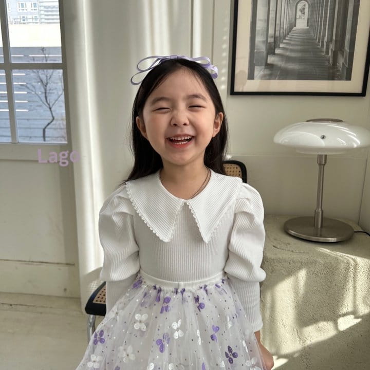 Lago - Korean Children Fashion - #kidzfashiontrend - Charlotte Lace Tee - 12