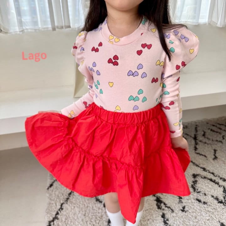Lago - Korean Children Fashion - #littlefashionista - Heart Puff Tee - 8