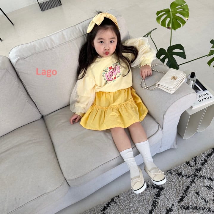 Lago - Korean Children Fashion - #prettylittlegirls - Love Mesh Sweatshirt - 10
