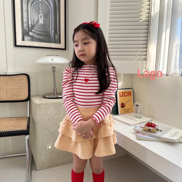 Lago - Korean Children Fashion - #prettylittlegirls - Heart Stripes Tee - 12
