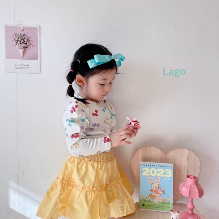 Lago - Korean Children Fashion - #todddlerfashion - Heart Puff Tee - 12